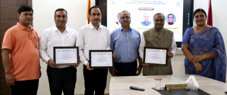 दुनिया के शीर्ष वैज्ञानिकों की सूची में जे.सी. बोस विश्वविद्यालय के कुलपति प्रो. सुशील कुमार तोमर शामिल