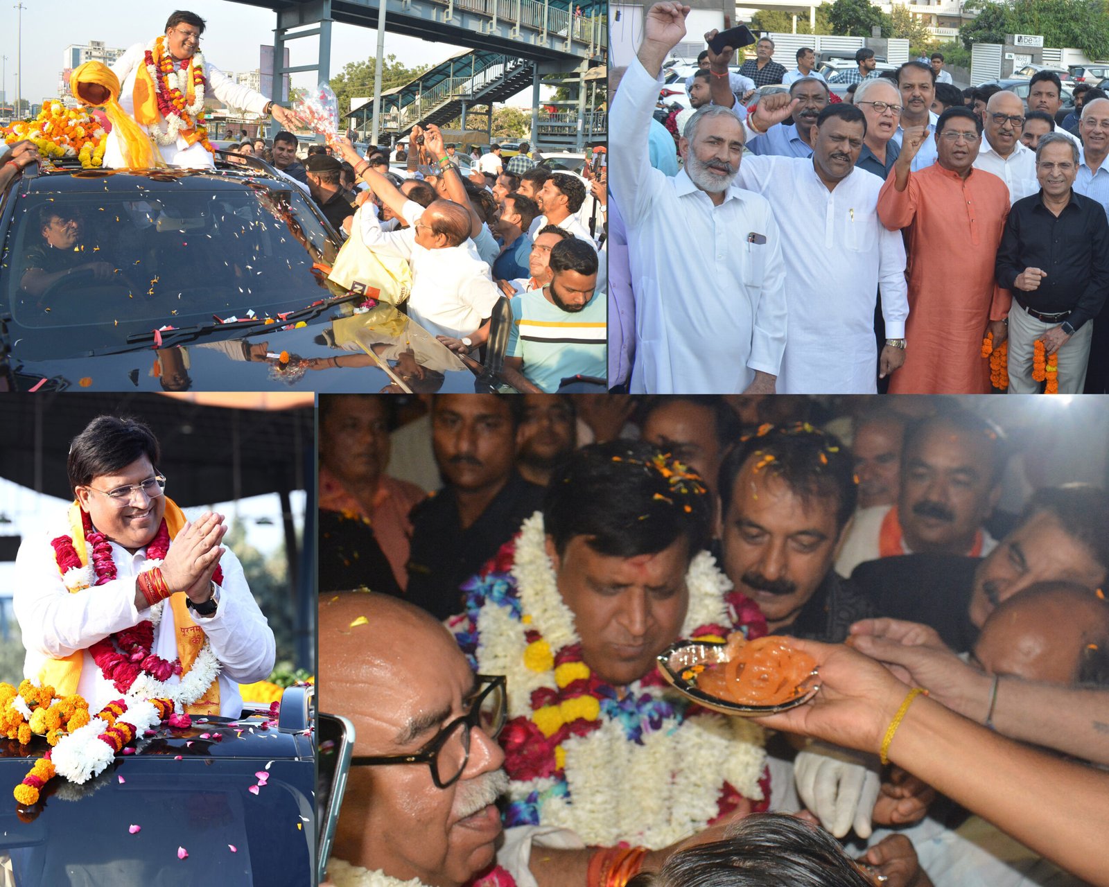 कैबिनेट मंत्री का पदभार ग्रहण कर चंडीगढ़ से फरीदाबाद लौटने पर विपुल गोयल का भव्य स्वागत