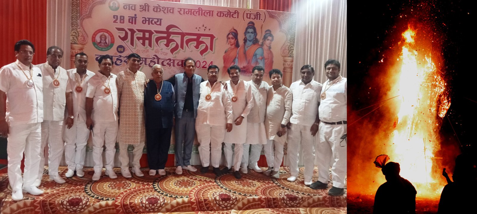 नव श्री केशव रामलीला कमेटी रोहिणी में हुआ दिल्ली के सबसे बड़े 200 फीट उंचे रावण का दहन, धू – धूकर जला रावण