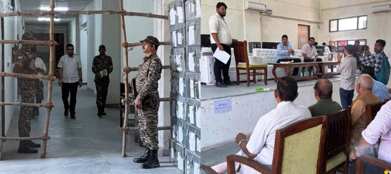 जिला में कड़ी सुरक्षा के बीच स्ट्रांग रूम में रखी गई हैं ईवीएम, तीन लेयर की सुरक्षा में हर गतिविधि हो रही है सीसीटीवी में रिकार्ड, डीसी विक्रम सिंह ने मतगणना केद्रों पर बने स्ट्रांग रूम की सुरक्षा व्यवस्था का लिया जायजा