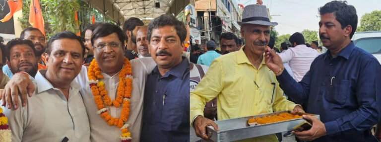 भाजपा प्रत्याशी विपुल गोयल की शानदार जीत पर कार्यकर्ताओं ने लड्डू बांटकर खुशी का इजहार किया