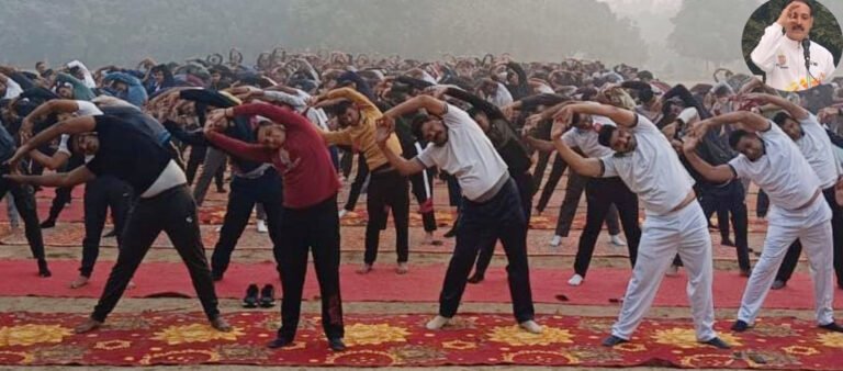 पुलिस अधिकारियों और जवानों ने शिविर में सीखा ध्यान एवं योग