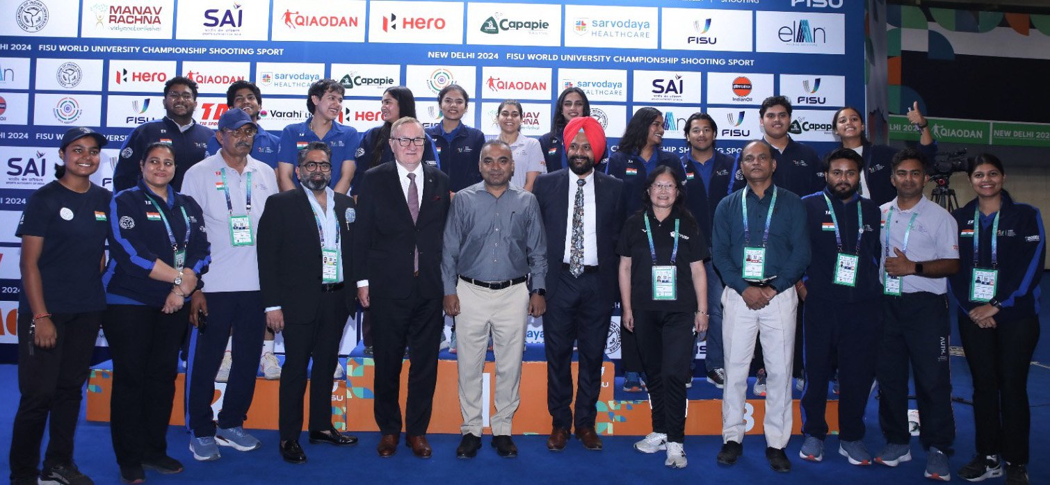 भारत ने फिसू विश्व विश्वविद्यालय चैंपियनशिप शूटिंग 2024 में विजय प्राप्त की, जिसकी संयुक्त मेजबानी मानव रचना और AIU ने की