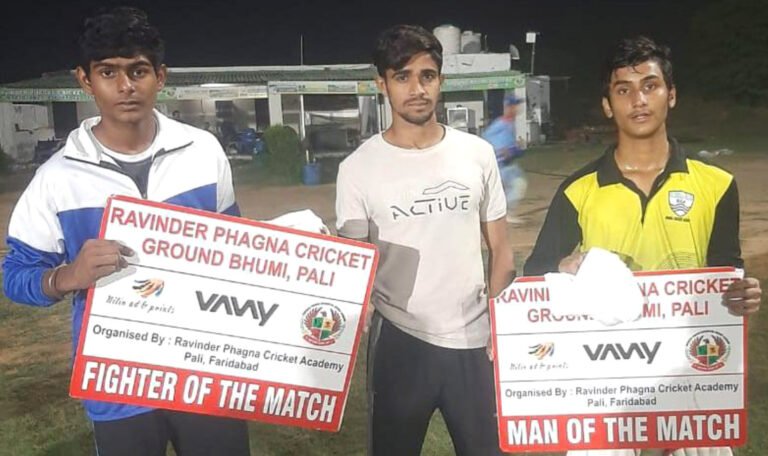 डबल्यूसीएल क्रिक्रेट अकादमी ने एसएन स्पोर्ट्स अकादमी को 5 विकेट से हराया, मैन ऑफ द मैच आदित्य को घोषित किया गया