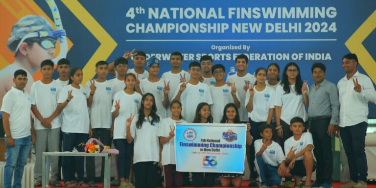 नई दिल्ली में आयोजित चौथी राष्ट्रीय फिनस्विमिंग चैंपियनशिप में जीते कई मेडेल्स