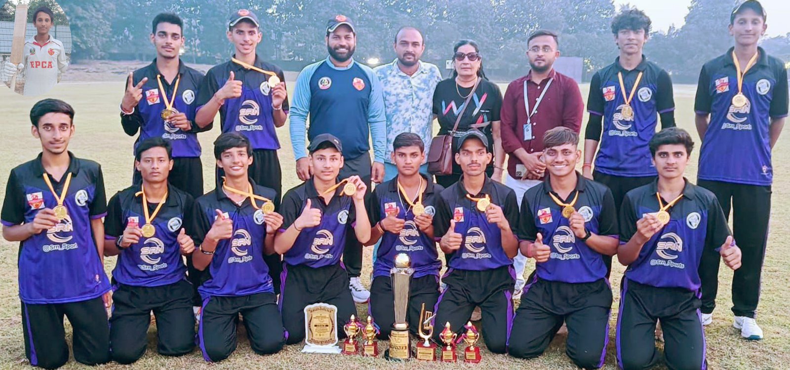 रविंदर फागना क्रिकेट अकादमी ने ग्रीन फील्ड अकादमी गोवा को फाइनल मैच में 60 रन से हराया , गोविंद भंडारी मैन ऑफ द मैच घोषित