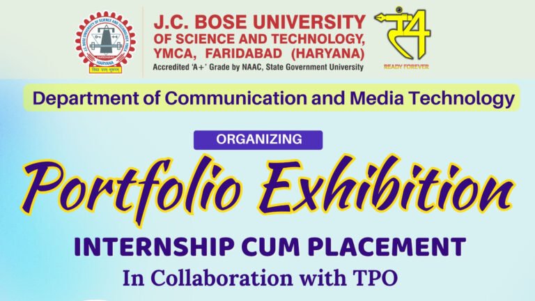जे.सी.बोस विश्वविद्यालय के मीडिया विद्यार्थियों द्वारा ‘मीडिया पोर्टफोलियो प्रदर्शनी’ का आयोजन 26 नवंबर को