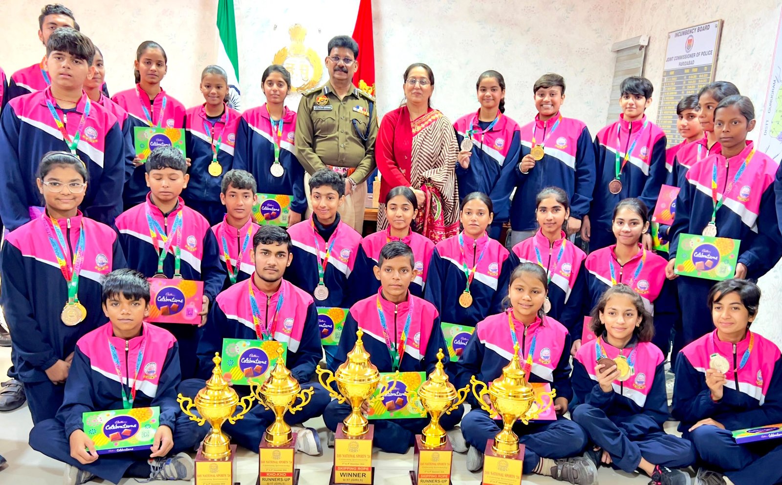 डीएवी संस्था के नेशनल गेम्स में डीएवी पुलिस पब्लिक स्कूल फरीदाबाद के छात्रों ने 18 स्वर्ण जीते