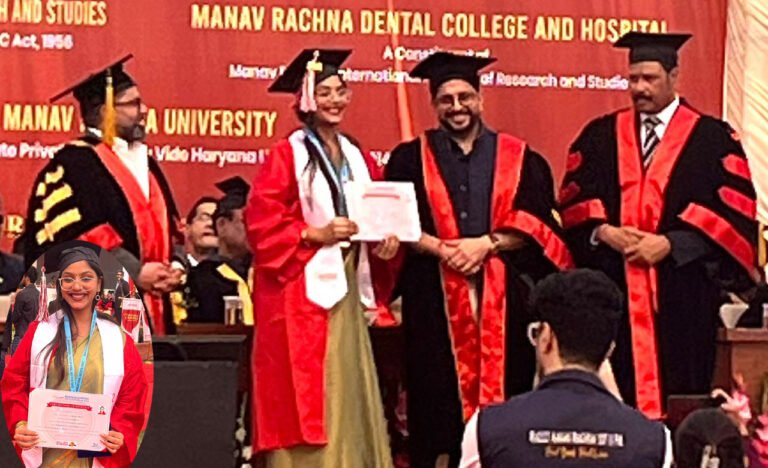 मोनिका भाटी को मानव रचना अंतर्राष्ट्रीय संस्थान के दीक्षांत समारोह में “छात्र नेतृत्व पुरस्कार” से नवाजा गया