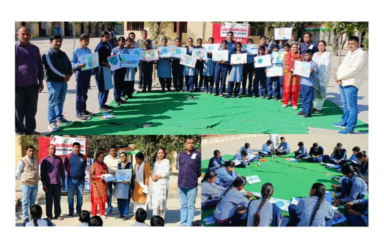 भैंसरावली में स्कूली बच्चों ने चित्रकारी से दिया जल संरक्षण का संदेश