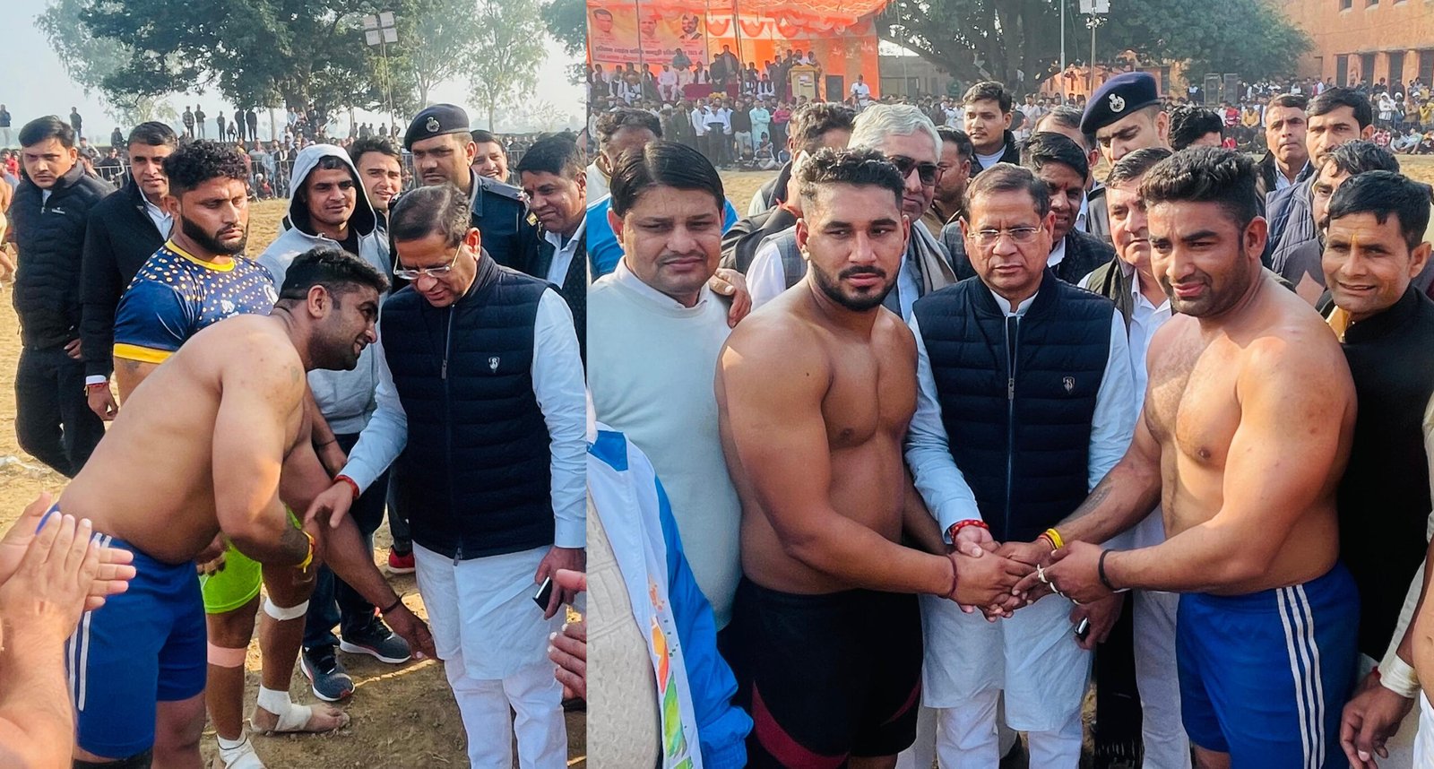 पलवल के गांव कुशक भवाना में आयोजित कबड्डी प्रतियोगिता में शामिल हुए मंत्री राजेश नागर 