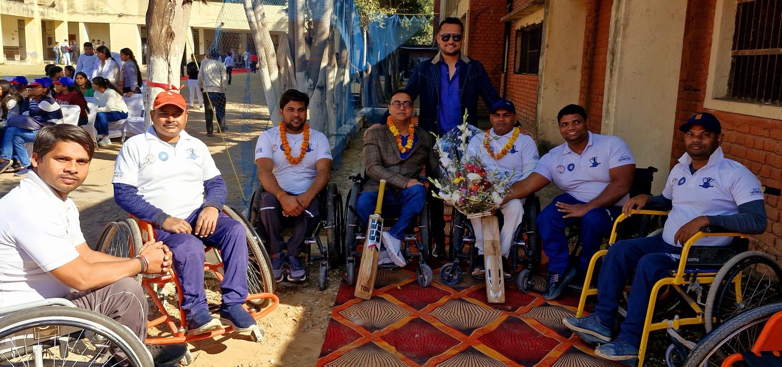 पंडित जेएलएन गवर्नमेंट कॉलेज, फरीदाबाद में गणतंत्र दिवस समारोह और व्हीलचेयर क्रिकेट पिच का उद्घाटन