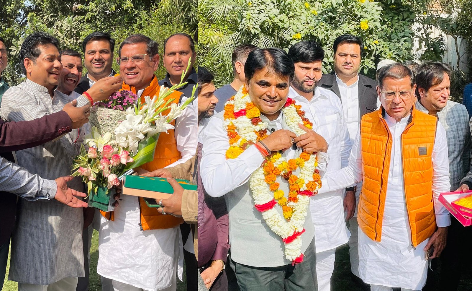 भाजपा के पार्षद उम्मीदवारों ने मंत्री राजेश नागर से मिलकर जताया आभार, मिठाई खिलाकर मांगा आशीर्वाद 