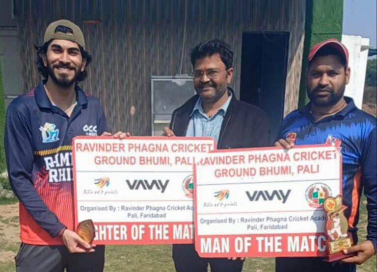 आरपीसीए लीजेंड ने क्रेज़ी इलेवन को 11 रन से हराया, मैन ऑफ द मैच  दीपक राठी, और फाइटर ऑफ द मैच कार्तिक को घोषित किया