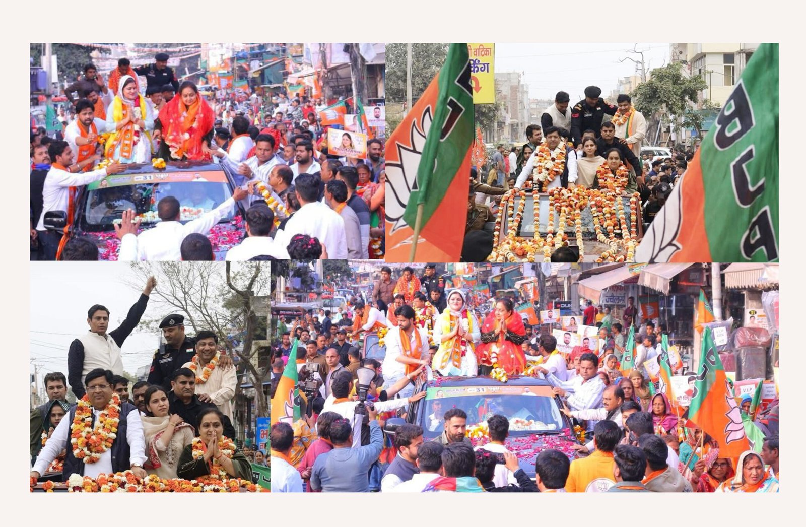 चुनाव प्रचार के अंतिम दिन भाजपा मेयर प्रत्याशी प्रवीण बत्रा जोशी ने रोड शो और जनसभाओं से दिखाई ताकत