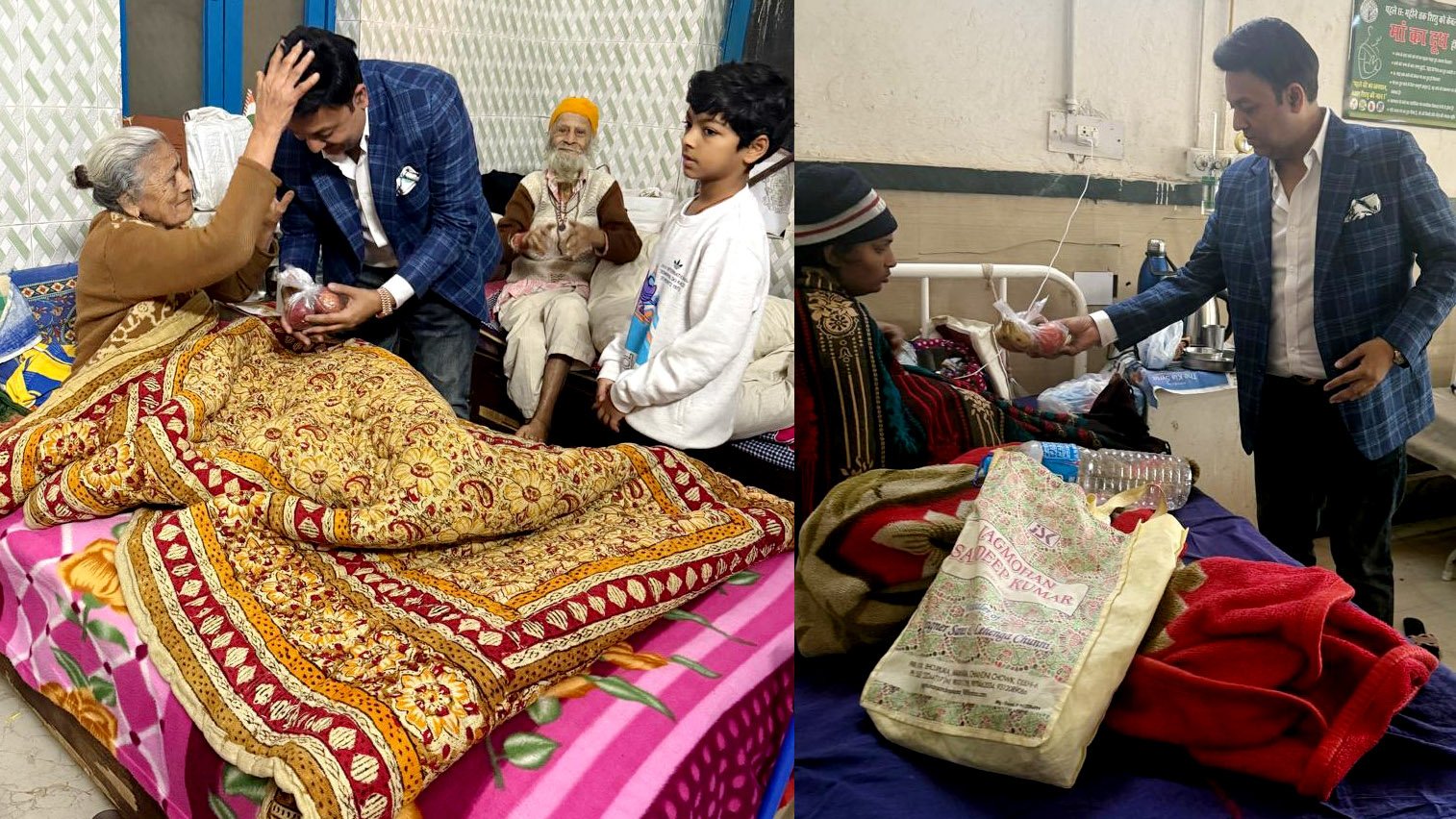 उद्योगपति आशीष जैन ने अपना व अपनी माता स्व.श्रीमति जया कोठारी का जन्मदिन  बुजुर्गो और  मरीजों में फल बांटकर मनाया