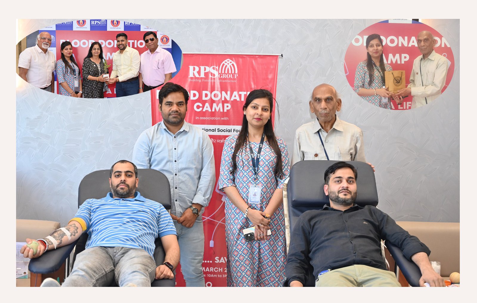 महावीर इंटरनेशनल सोशल फाउंडेशन एवं आरपीएस ग्रुप ने संयुक्त रूप से लगाया रक्तदान शिविर