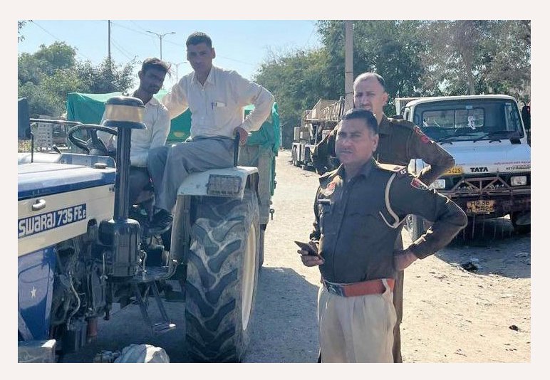 सरकार ने अवैध खनन और ई रवाना बिल की अवहेलना पर सख्त कदम उठाए , गुरुवार को चैकिंग के  एक ट्रैक्टर ट्रॉली सीज