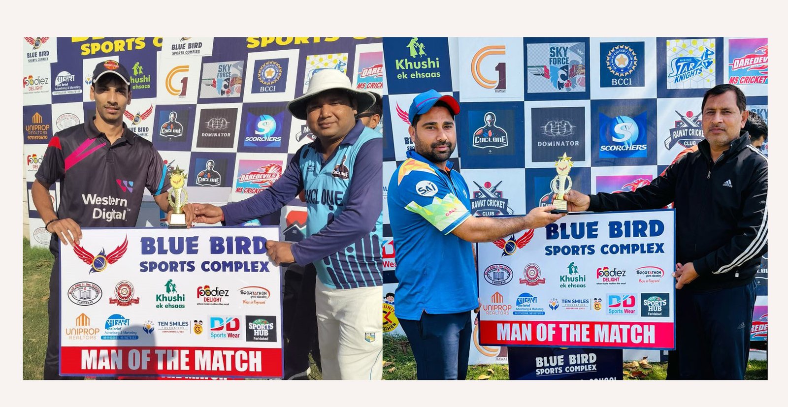 फरीदाबाद स्कॉर्चर्स ने 136 रनों से साइक्लोन क्रिकेट क्लब को हराया, जबकि एक अन्य मुकाबले में एचसीसी ने स्काईफोर्स क्रिकेट क्लब को 37 रनों से हराया