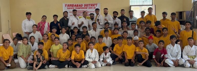 फरीदाबाद कराटे चैंपियनशिप में 150 बच्चों ने दिखाया दम, 60 से अधिक खिलाड़ी हरियाणा स्टेट चैंपियनशिप के लिए चयनित