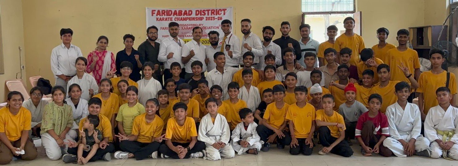 फरीदाबाद कराटे चैंपियनशिप में 150 बच्चों ने दिखाया दम, 60 से अधिक खिलाड़ी हरियाणा स्टेट चैंपियनशिप के लिए चयनित