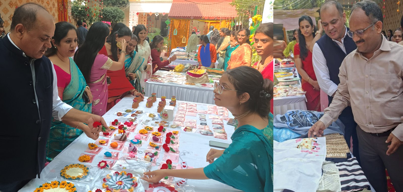 खजानी विमेन्स  वोकेशनल इंस्टिट्यूट, दिवाली मेले में छात्राओं ने अपने बनाए गए सुंदर हस्तनिर्मित उत्पादों के स्टॉल लगाकर रचनात्मकता और कौशल का प्रदर्शन किया