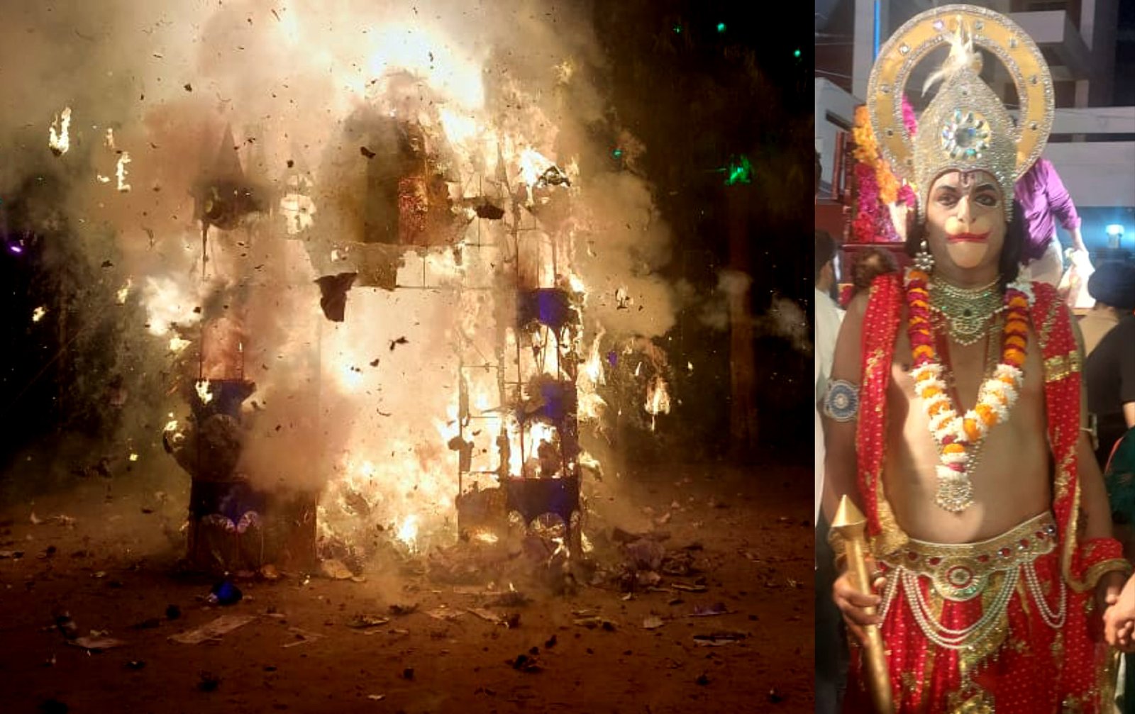 युवा दशहरा क्लब, 3सी ब्लॉक द्वारा लंका दहन का भव्य आयोजन