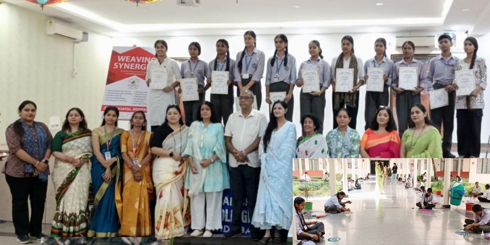 केएल मेहता दयानंद महिला महाविद्यालय के इंटैक क्लब ने “उत्सव”विषय पर रंगोली प्रतियोगिता का आयोजन किया