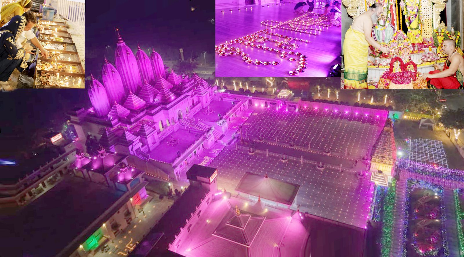 देश-विदेश से पहुचे हजारों भक्तों की उपस्थिति में जगमग हुए 11 हजार दीपकों की रोशनी से नहाया श्री लक्ष्मी नारायण दिव्यधाम 