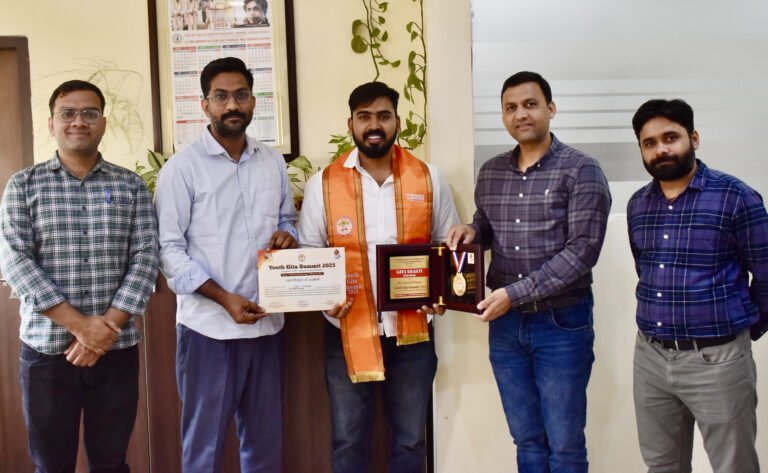 जेसी बोस विश्वविद्यालय के विद्यार्थी साहिल कौशिक ने लहराया प्रतिभा का परचम, राष्ट्रीय स्तर पर गीता शक्ति अवार्ड से सम्मानित