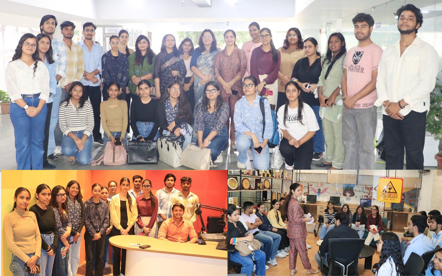 जेसी बोस विश्वविद्यालय के मीडिया विद्यार्थियों ने रेडियो प्रसारण की बारीकियां सीखी- रेडियो महारानी 90.8 FM का भ्रमण किया