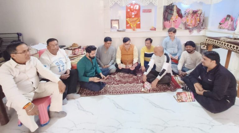 श्रीराम मंदिर,ओल्ड फरीदाबाद में होने वाली 22वीं श्रीमद़ भागवत कथा को लेकर बैठक का आयोजन