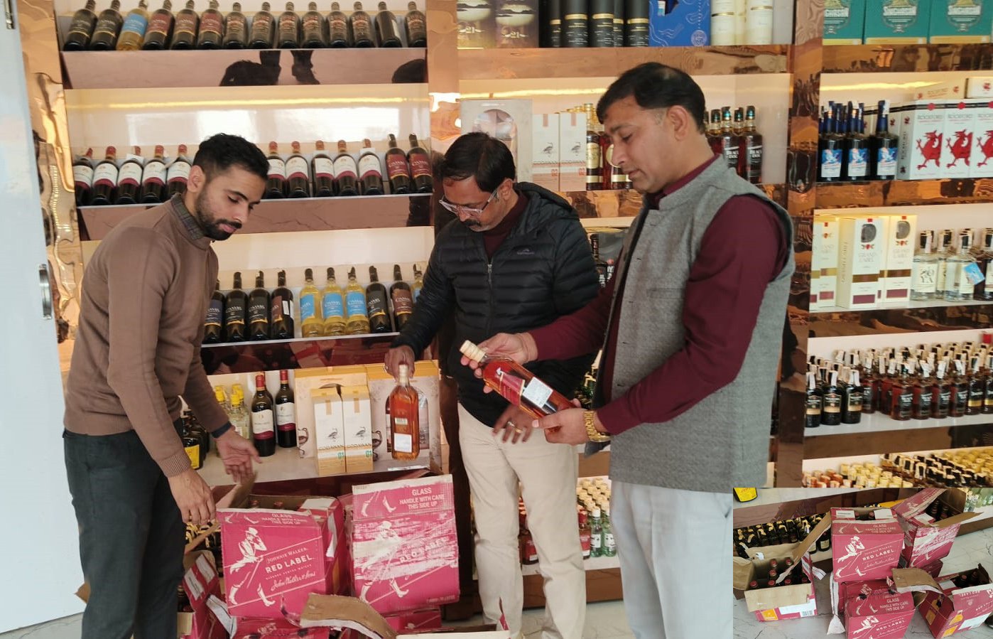 मुख्यमंत्री उडन दस्ता फरीदाबाद व आबकारी विभाग की संयुक्त टीम द्वारा जिला पलवल में कार्यवाही के दौरान IFL की 82 बोतलें बिना होलोग्राम के पकड़ी