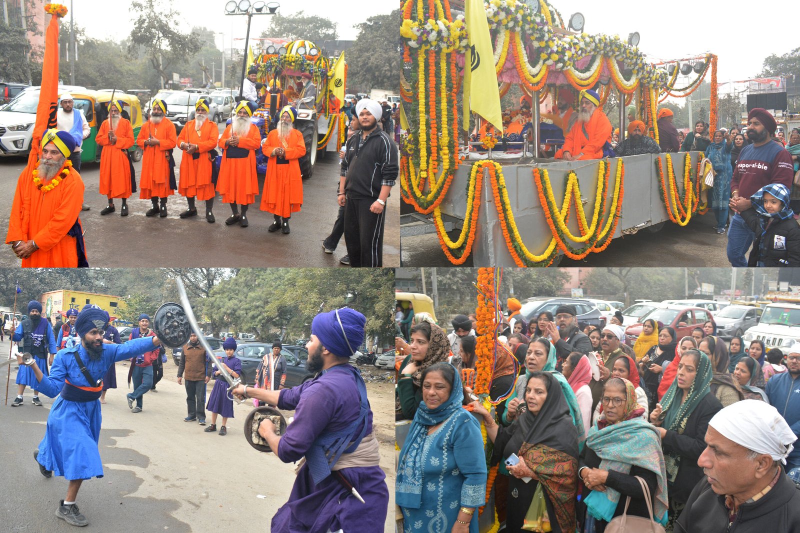 गुरु गोबिंद सिंह के प्रकाश पर्व के उपलक्ष्य में नगर कीर्तन निकला गया, गतका प्रदर्शन और लंगर, प्रसाद बांटा गया