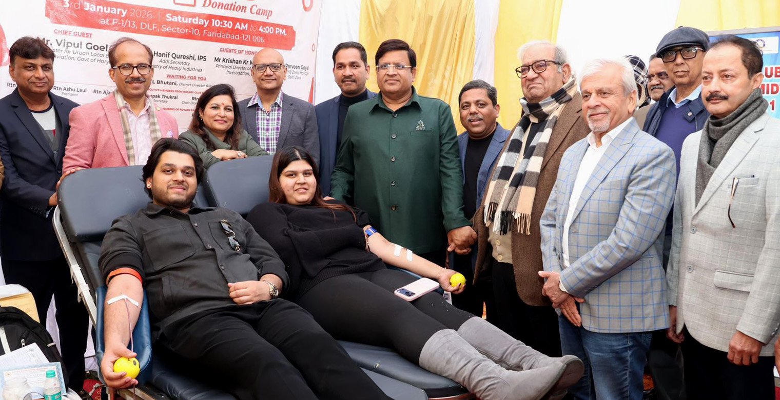 सेक्टर -10 डीएलएफ में रक्तदान शिविर का आयोजन, रक्तदान से बड़ा कोई दान नहीं : मंत्री विपुल गोयल