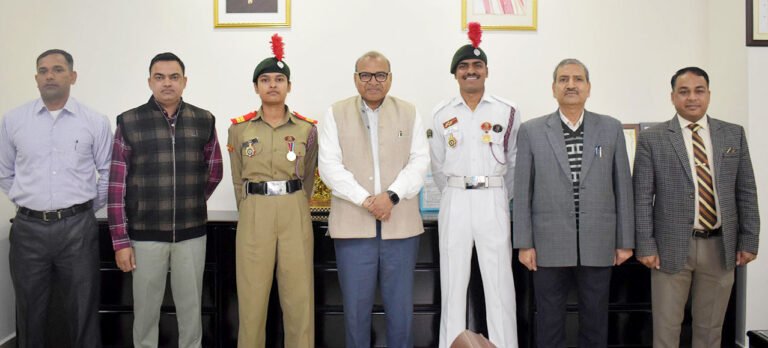 जे.सी.बोस विश्वविद्यालय के एनसीसी कैडेट उत्कृष्ट प्रदर्शन के लिए सम्मानित, दीपिका और रचित कर्दम ने गणतंत्र दिवस शिविर- 2026 में की थी भागीदारी