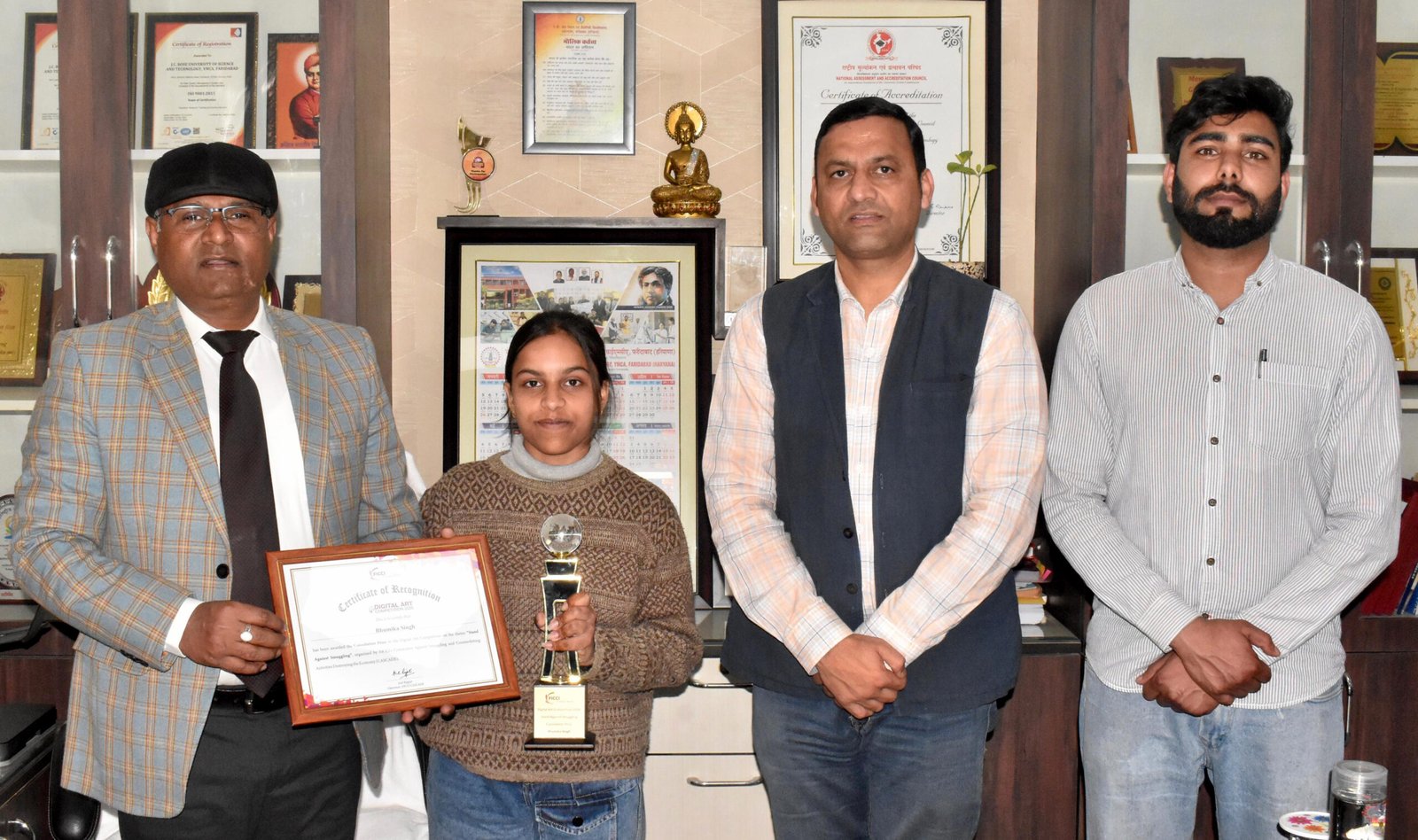 मीडिया विभाग की छात्रा भूमिका सिंह ने फिक्की की  ‘डिजिटल आर्ट प्रतियोगिता’ में जीता पुरस्कार
