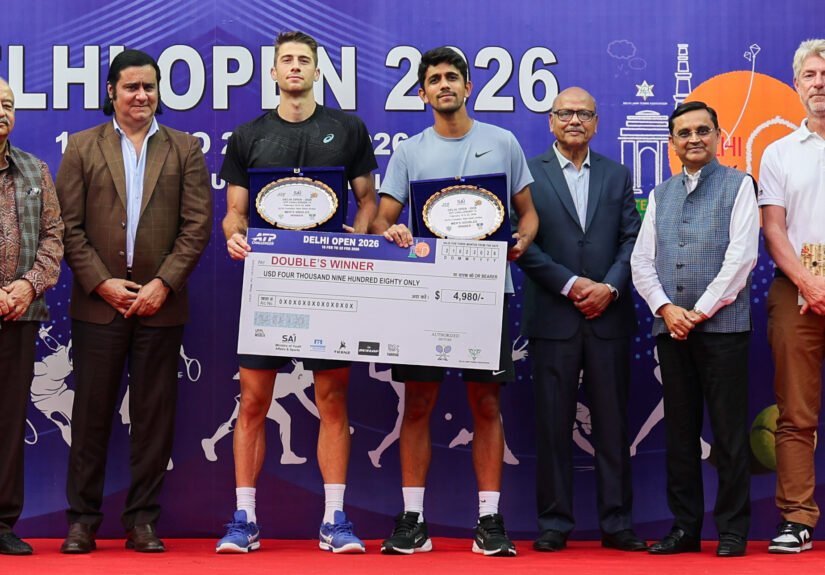 Top seeds Siddhant Banthia and Alexander Donski save match point to win the 2026 Delhi Open doubles title