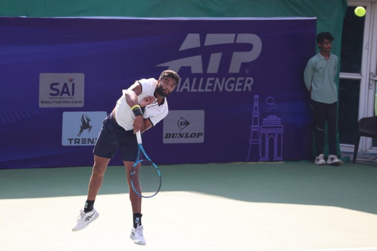 M Sureshkumar in ATP Delhi Open 2026 action.JPG