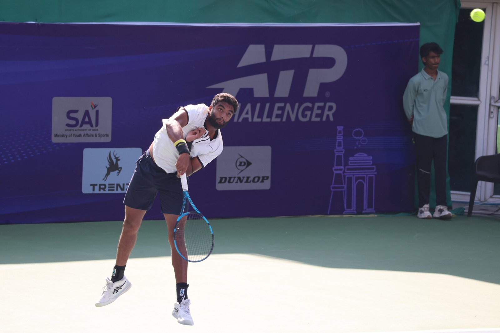 M Sureshkumar in ATP Delhi Open 2026 action.JPG
