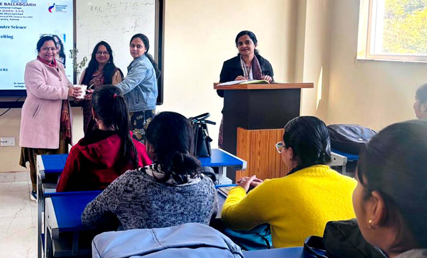 अग्रवाल कॉलेज बल्लभगढ़ में शोध पत्र लेखन कार्यशाला का आयोजन किया गया