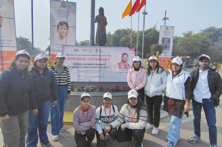 अग्रवाल कॉलेज, के विद्यार्थियों ने रोहतक में आयोजित स्पेशल ओलंपिक्स भारत एथलेटिक्स नेशनल चैंपियनशिप के उद्घाटन समारोह में भाग लिया