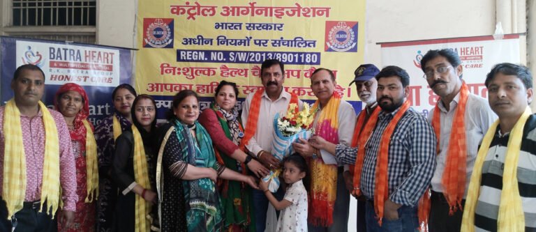 समाज सेवा की मिसाल ह्यूमन लीगल : बत्रा हॉस्पिटल के सहयोग से 120 फ्री हेल्थ चेकअप, राजेश चेची डीएसपी (जीआरपी) ने सराहा प्रयास