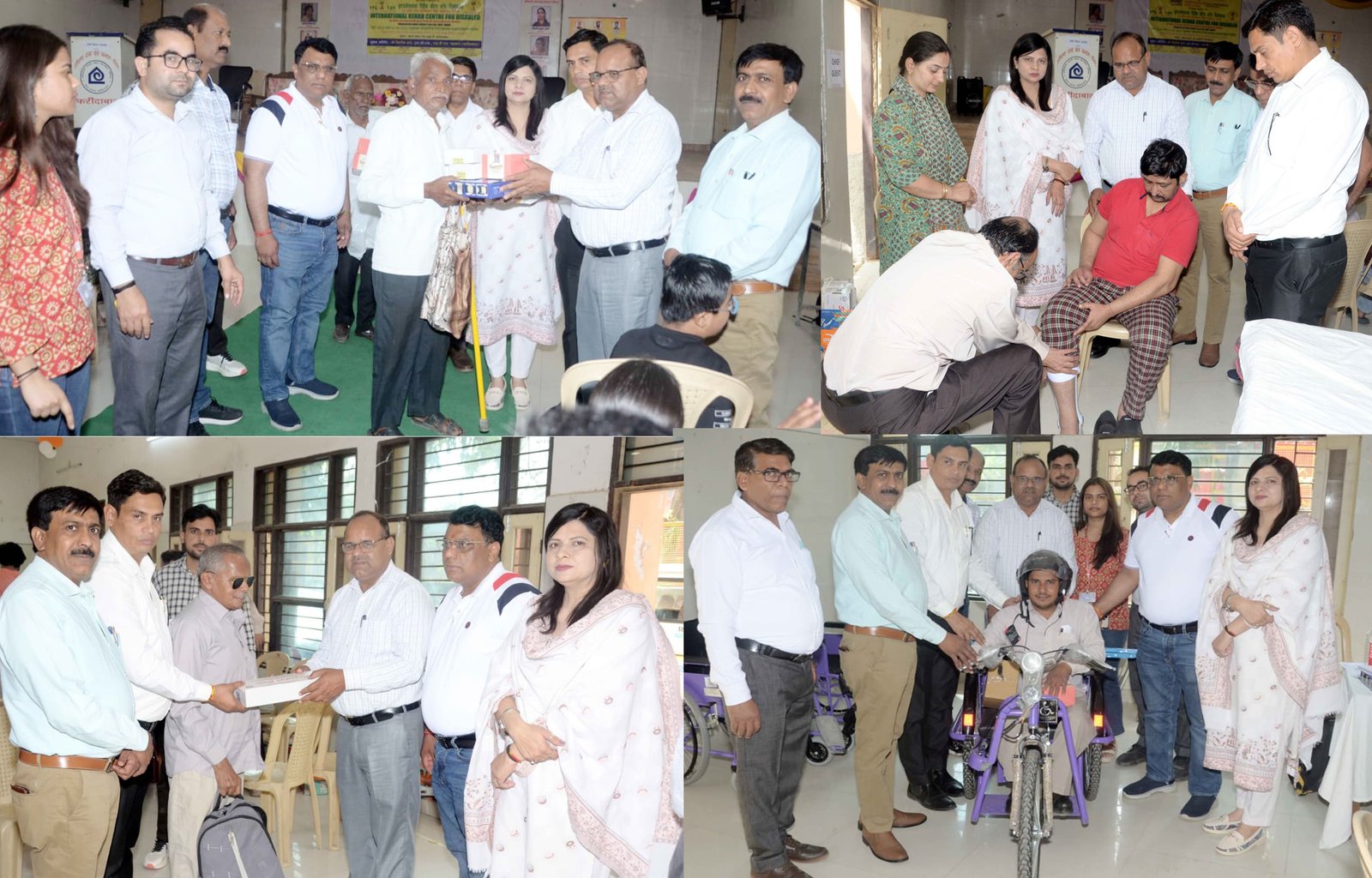 जिला रैड क्रॉस सोसाइटी फरीदाबाद द्वारा दिव्यांगजन व वरिष्ठ नागरिकों को कृत्रिम अंग व सहायक उपकरण किए गए वितरित