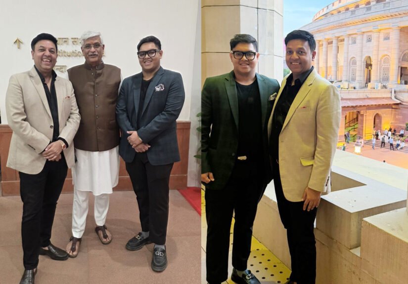 Young industrialists Ashish Jain and Aryan Jain met Union Minister Gajendra Singh Shekhawat