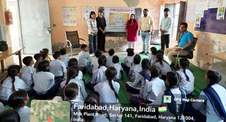 अग्रवाल कॉलेज बल्लभगढ़ द्वारा राजकीय विद्यालय मलेरना में हरित भविष्य की ओर छोटे- छोटे कदम पर अतिथि व्याख्यान