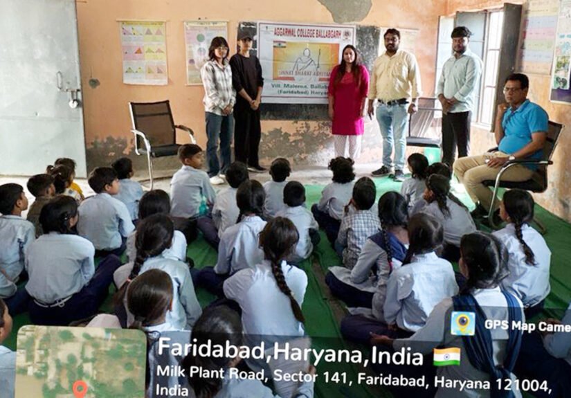 अग्रवाल कॉलेज बल्लभगढ़ द्वारा राजकीय विद्यालय मलेरना में हरित भविष्य की ओर छोटे- छोटे कदम पर अतिथि व्याख्यान