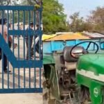 दुकानदारों ने उपमंडल गांव मोहना की अनाज मंडी का गेट किया बंद, लगा लंबा जाम, आमजन और किसान परेशान